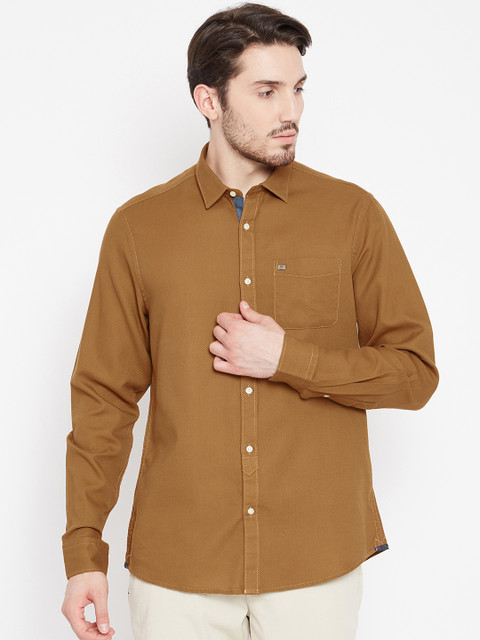 

Blackberrys Men Brown Slim Fit Solid Casual Shirt