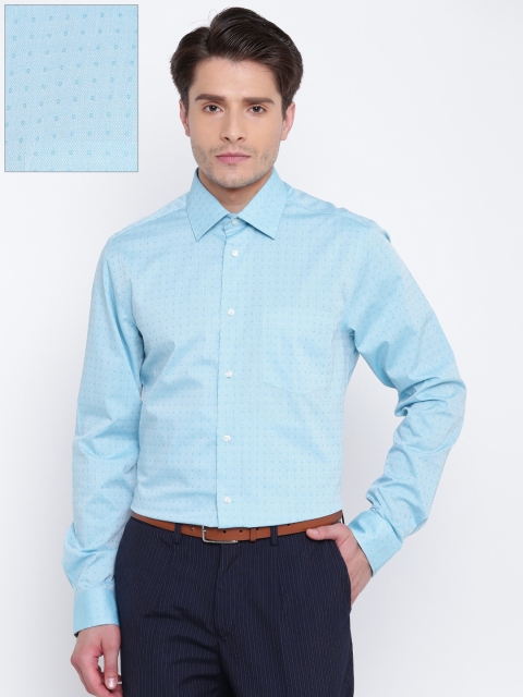 

Blackberrys Men Blue Slim Fit Self Design Formal Shirt