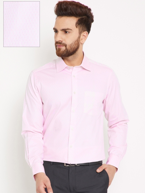 

Blackberrys Men Pink Smart Fit Self Design Formal Shirt