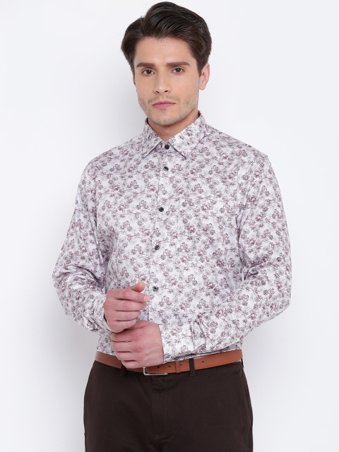 

Blackberrys Men White Slim Fit Printed Party Shirt