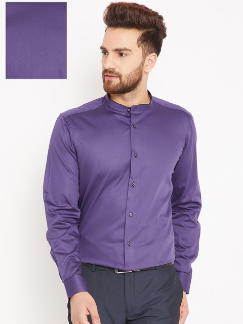 

Blackberrys Men Purple Slim Fit Solid Partywear Shirt