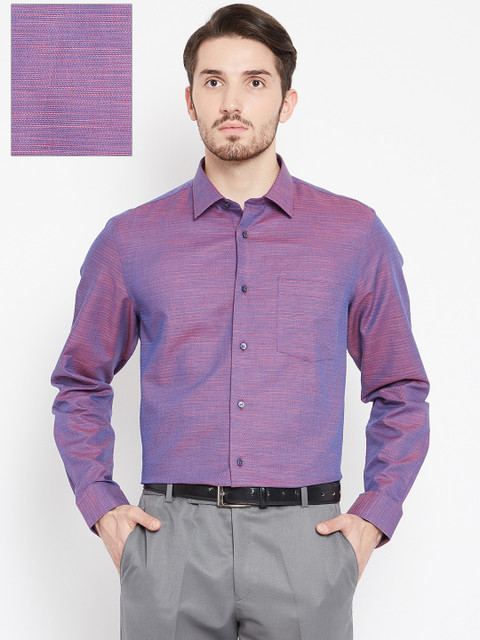 

Blackberrys Men Purple Slim Fit Solid Formal Shirt, Pink