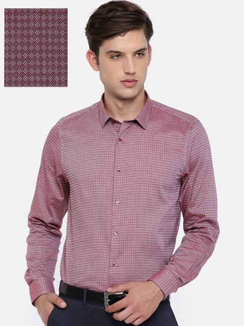 

Blackberrys Men Maroon Slim Fit Self Design Formal Shirt