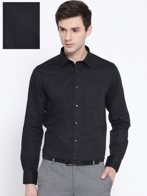 

Blackberrys Men Black Slim Fit Striped Formal Shirt