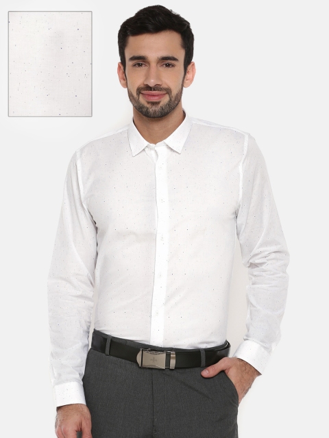 

Blackberrys White Slim Fit Printed Casual Shirt