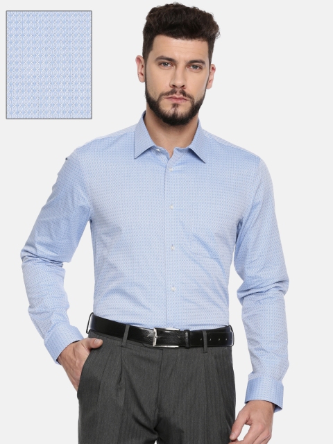 

Blackberrys Men Blue Slim Fit Self Design Formal Shirt