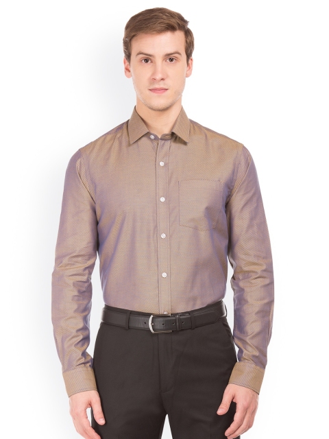 

Arrow Men Brown & Yellow Slim Fit Solid Casual Shirt