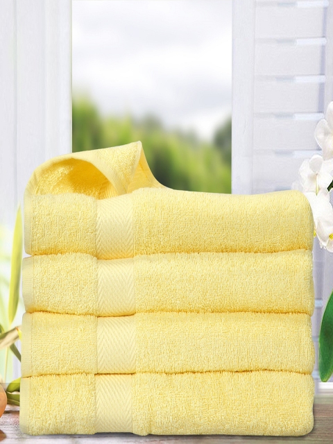

BIANCA Set of 4 Yellow 400 GSM Cotton Bath Towels