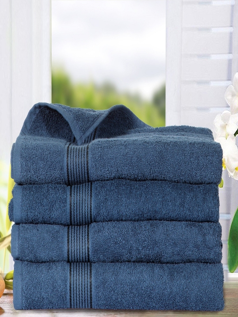 

BIANCA Set of 4 Navy Blue 380 GSM Cotton Bath Towels