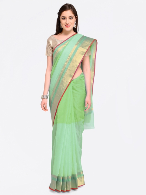 

Rajnandini Green Pure Cotton Colourblocked Kota Saree