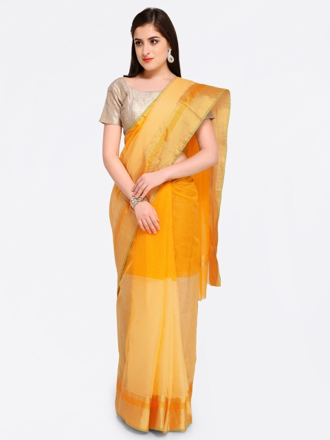 

Rajnandini Mustard Pure Cotton Embellished Kota Saree