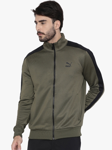 

Puma Men Olive Green Solid Sporty Jacket