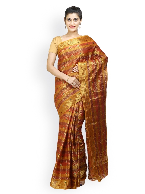 

MIMOSA Rust Art Silk Woven Design Kanjeevaram Saree