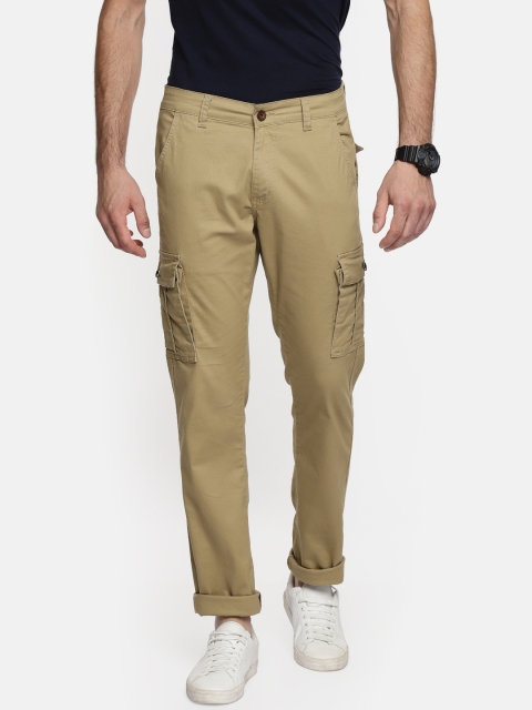 

beevee Men Beige Regular Fit Solid Cargos