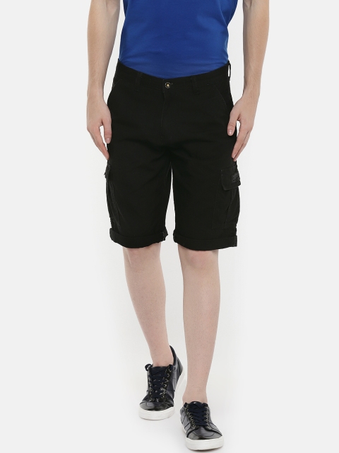 

beevee Men Black Solid Cargo Shorts