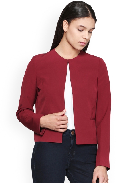 

Van Heusen Woman Maroon Solid Tailored Jacket