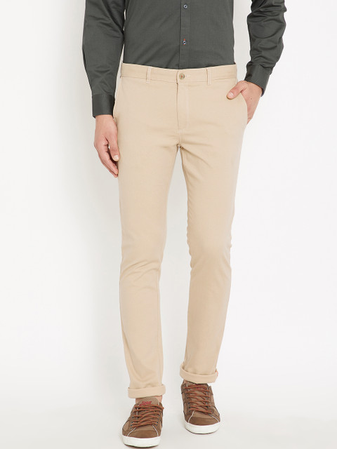 

Blackberrys Men Beige Sharp B-95 Slim Fit Solid Regular Trousers