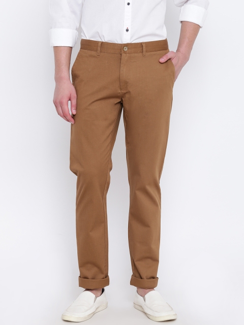 

Blackberrys Men Khaki Solid Regular Trousers