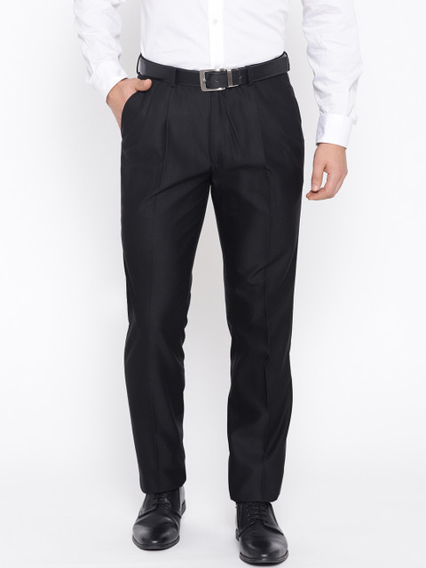 

Blackberrys Men Black Sharp Regular Fit Solid Formal Trousers