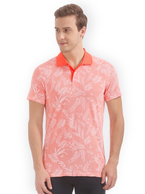 

GANT Men Orange Printed Polo Collar T-shirt