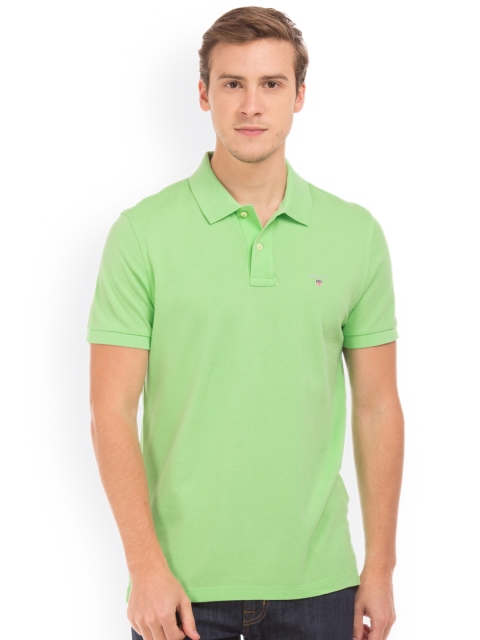 

GANT Men Green Solid Polo Collar T-shirt
