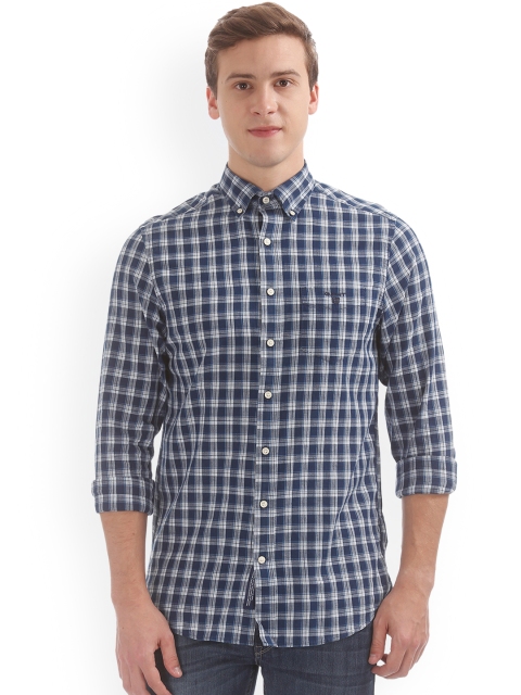

GANT Men Blue Regular Fit Checked Casual Shirt