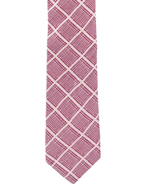 

The Tie Hub Maroon & Peach-Coloured Checked Broad Tie