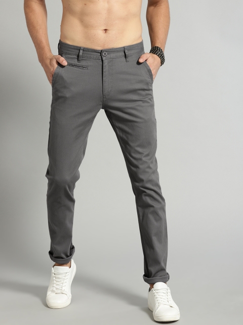 

Roadster Men Grey Regular Fit Solid Regular Trousers