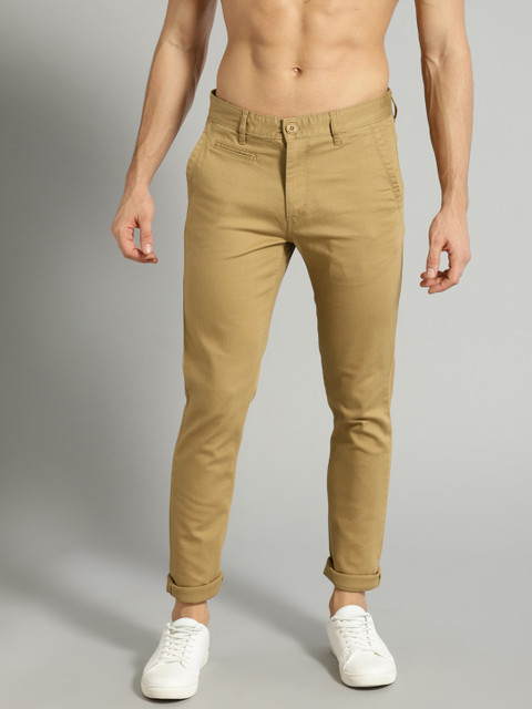 

Roadster Men Khaki Regular Fit Solid Regular Trousers