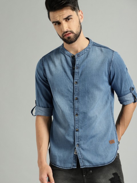 

Roadster Men Blue Regular Fit Denim Casual Shirt