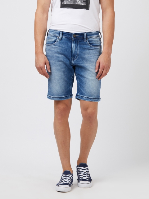 

Easies Men Blue Washed Regular Fit Regular Shorts