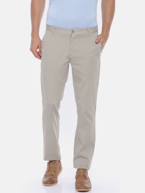

ColorPlus Men Grey Contemporary Fit Solid Regular Trousers