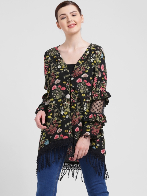 

Texco Multicoloured Printed Button Shrug, Multi