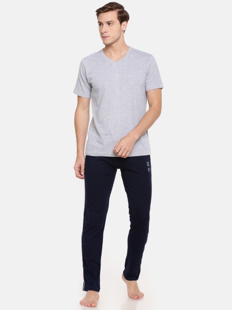 

Urban Dog Grey & Navy Blue Solid Lounge Set UDTSH02_UDLP03