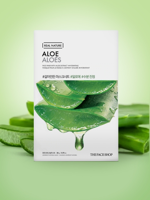 

The Face Shop Real Nature Hydrating Aloe Face Mask, Green