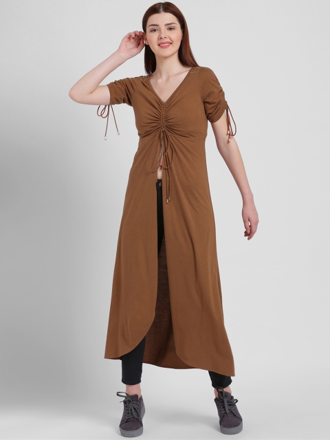 

Texco Women Brown Solid Maxi Top