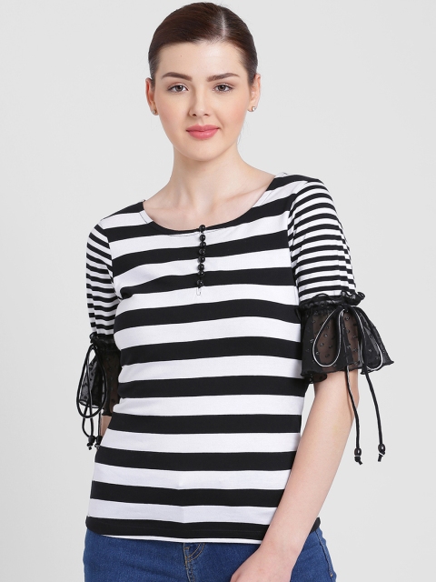 

Texco Women Black Striped Top