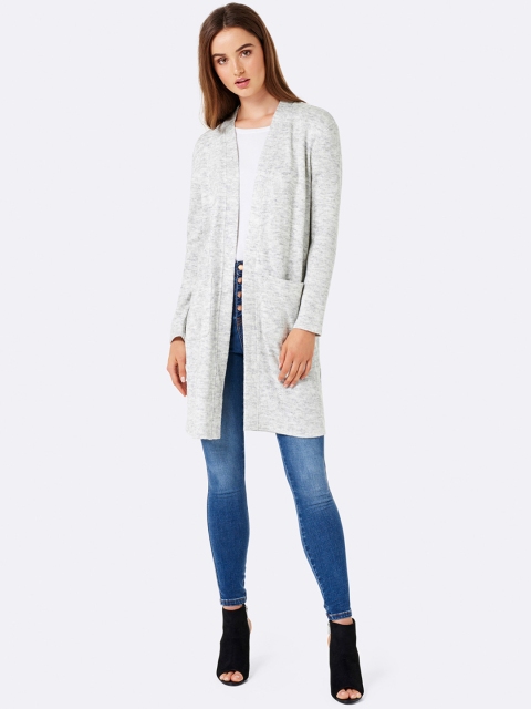 

Forever New Women Grey Longline Front-Open