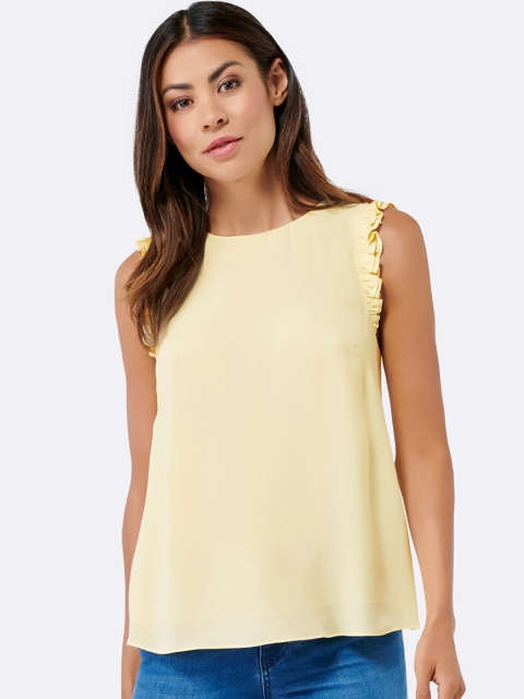 

Forever New Women Yellow Solid Tank Top