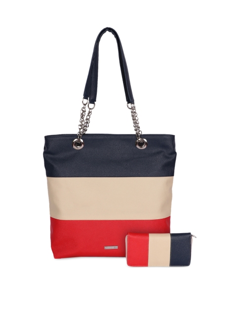 

OsaiZ Women Blue & Red & Blue Colourblocked Shoulder Bag