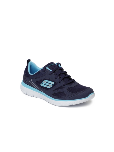 

Skechers Women Blue Summits-Suited Sneakers, Navy blue