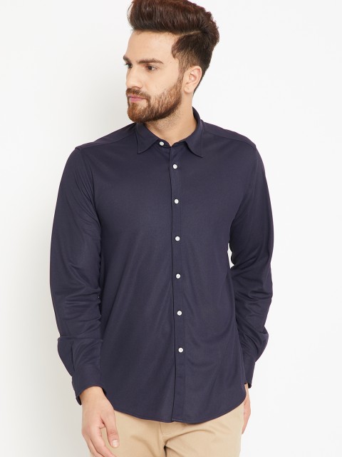 

Blackberrys Men Navy Blue Slim Fit Solid Casual Shirt