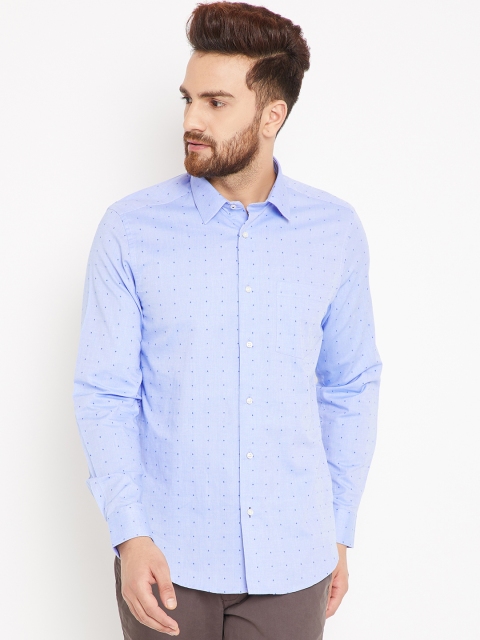 

Blackberrys Men Blue Slim Fit Self Design Casual Shirt