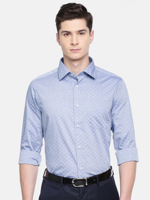 

Blackberrys Men Blue Slim Fit Self Design Formal Shirt