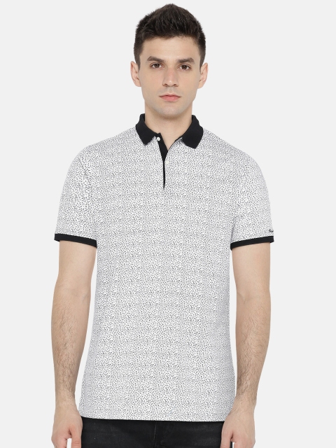 

Blackberrys Men White & Black Printed Polo Collar T-shirt