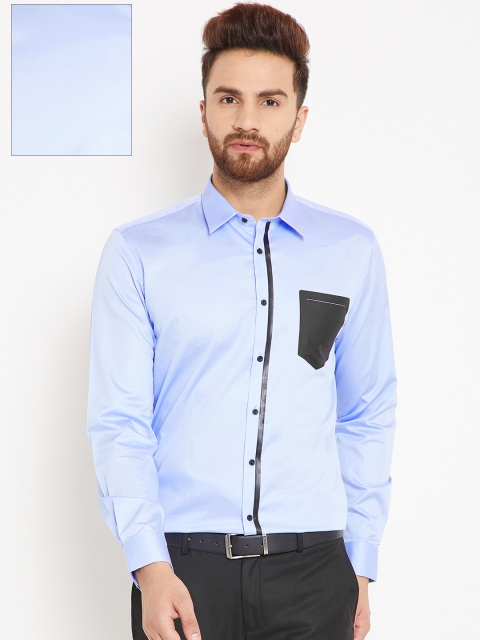 

Blackberrys Men Blue Slim Fit Solid Partywear Shirt