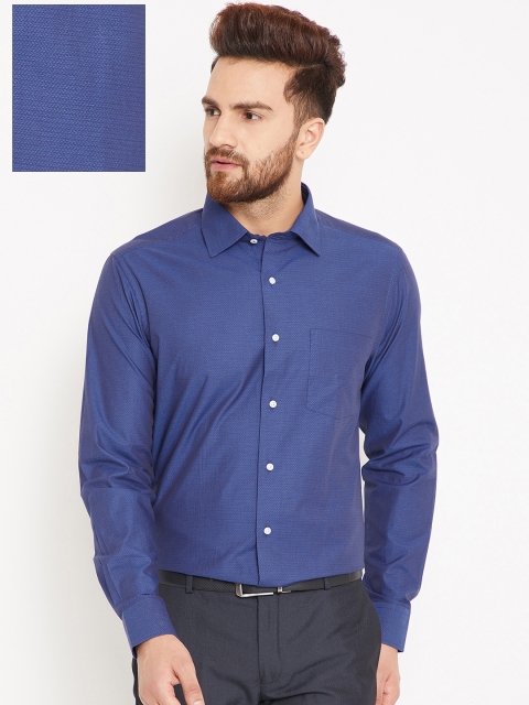 

Blackberrys Men Navy Blue Slim Fit Self Design Formal Shirt