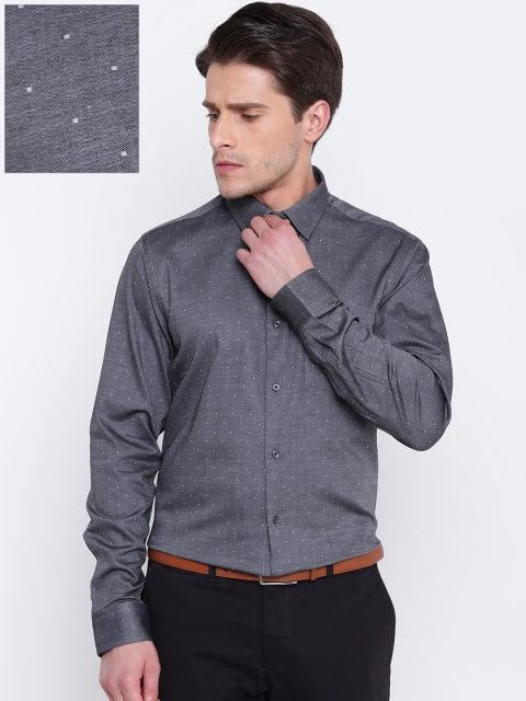 

Blackberrys Men Charcoal Grey Slim Fit Self-Design Formal Shirt