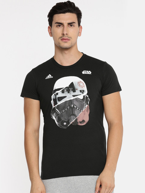 

ADIDAS Men Black Printed Round Neck T-shirt