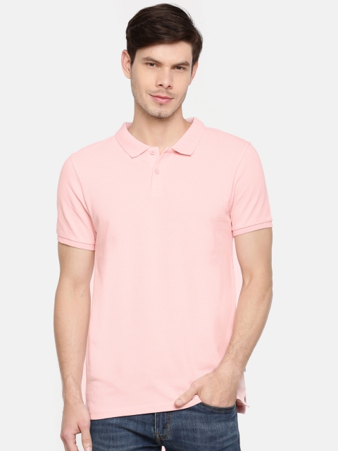 

ONLY & SONS Men Pink Solid Polo Collar T-shirt